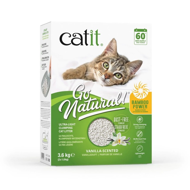 Catit - Litière agglomérante Go Natural bambou - 3,6kg